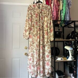 Aratta Floral Maxi Dress in Cream and Pink
